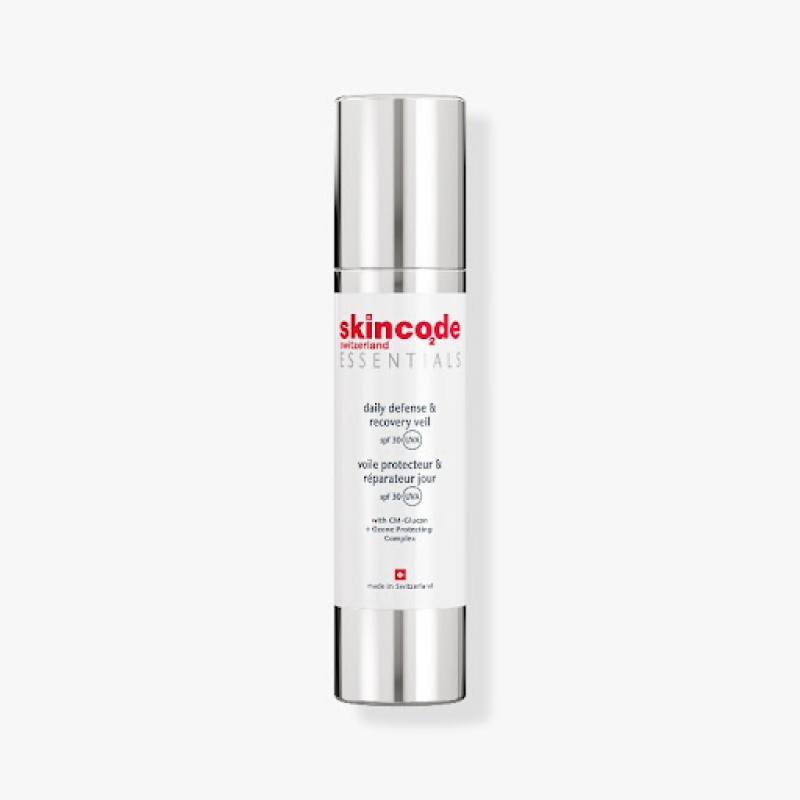Skincode Essentials Daily Defense & Recovery Veil spf 30: Nhũ tương tăng cường hệ đề kháng, bảo vệ & phục hồi  làn da