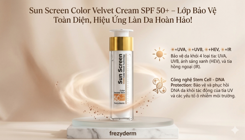 Kem Chống Nắng Frezyderm Kiềm Dầu Có Màu SPF 50+ Che Khuyết Điểm Hoàn Hảo
