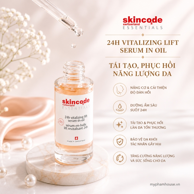 Huyết Thanh Nâng Cơ Skincode Essentials 24h Vitalizing Lift Serum In Oil: Tái Tạo, Phục Hồi Năng Lượng Da