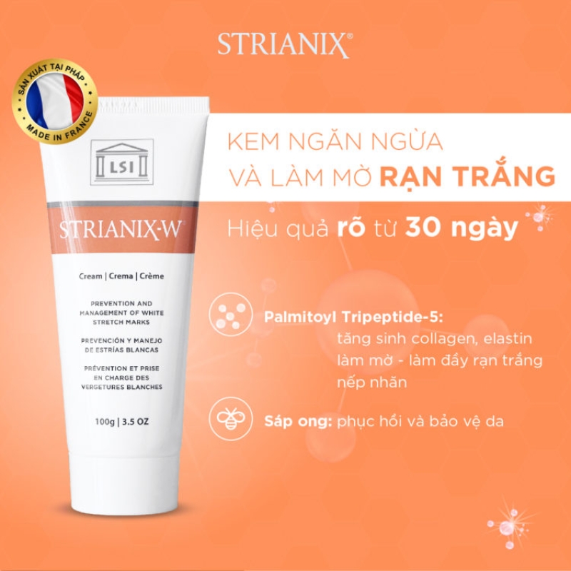 Kem hỗ trợ trị rạn da trắng _ Strianix W