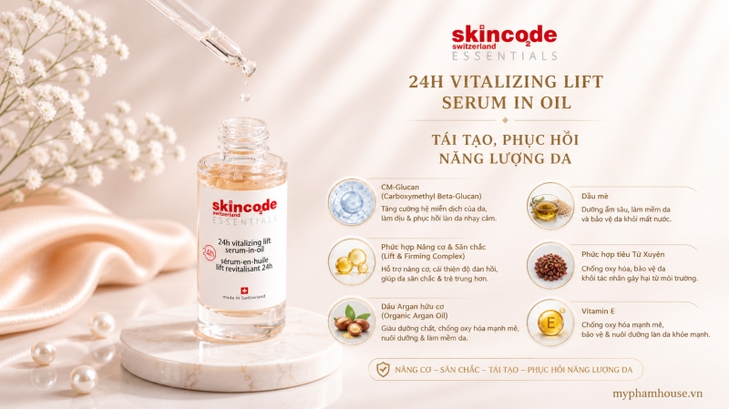 Huyết Thanh Nâng Cơ Skincode Essentials 24h Vitalizing Lift Serum In Oil: Tái Tạo, Phục Hồi Năng Lượng Da