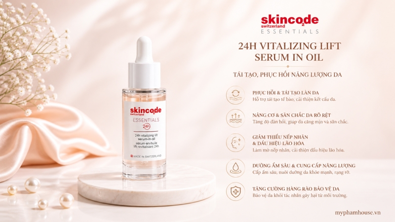 Huyết Thanh Nâng Cơ Skincode Essentials 24h Vitalizing Lift Serum In Oil: Tái Tạo, Phục Hồi Năng Lượng Da