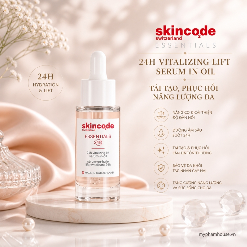 Huyết Thanh Nâng Cơ Skincode Essentials 24h Vitalizing Lift Serum In Oil: Tái Tạo, Phục Hồi Năng Lượng Da