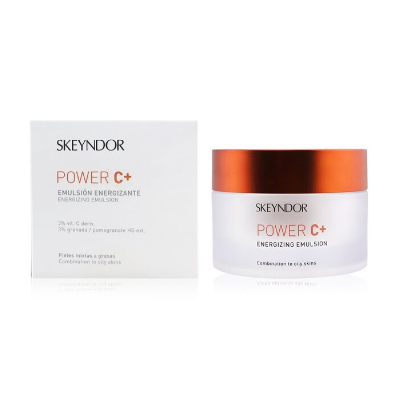 Skeyndor Power C+ Energizing Emulsion 50ml_ Nhũ tương tái tạo năng lượng, chống oxy hóa, làm đều màu dành cho da thường và hỗn hợp thiên dầu