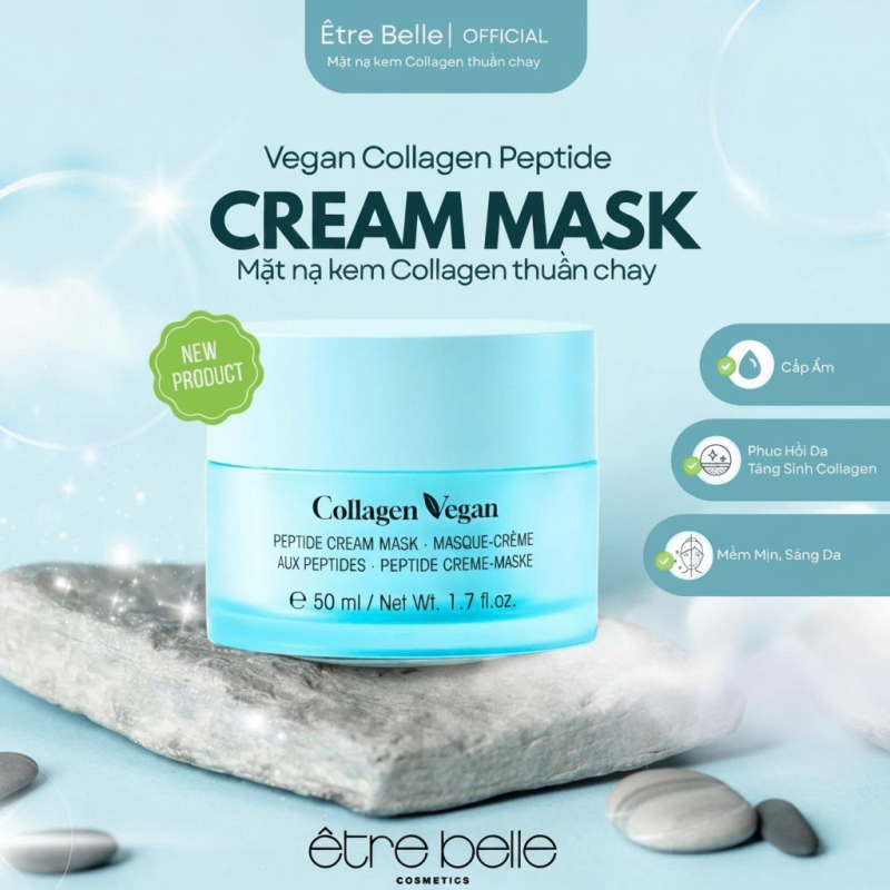 Mặt Nạ Etre Belle Collagen Vegan Peptide: Trẻ Hóa, Săn Chắc & Mịn Màng Da