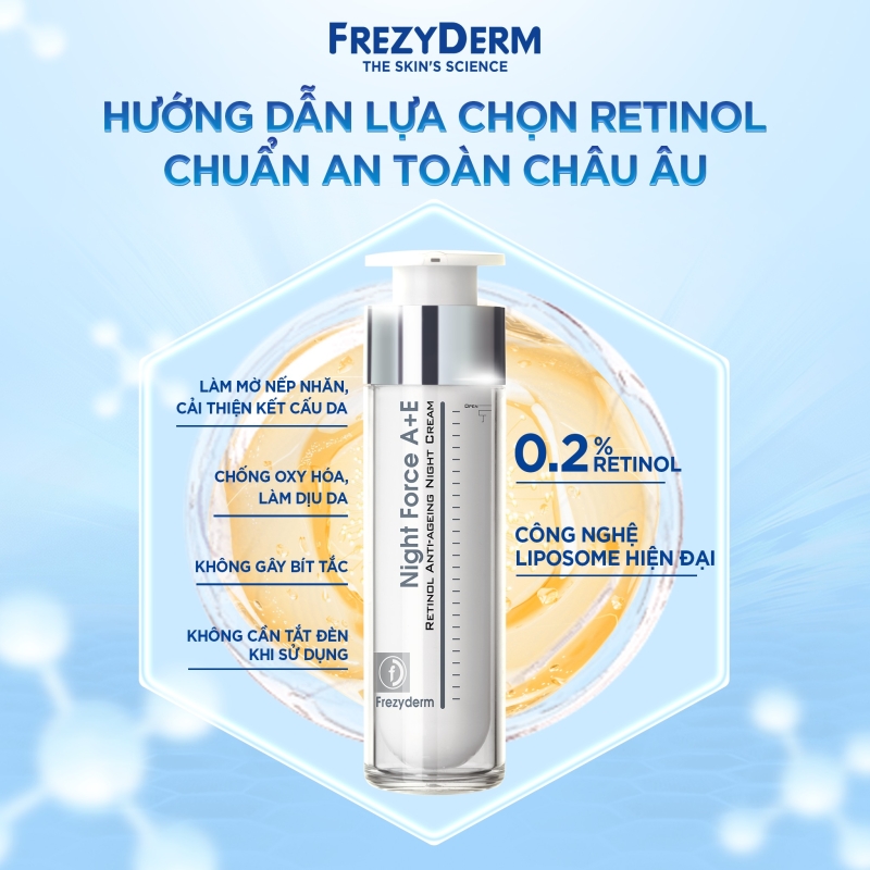 Kem Dưỡng Retinol Frezyderm Night force A+E: Trẻ Hóa Da, Xóa Nhăn Hiệu Quả