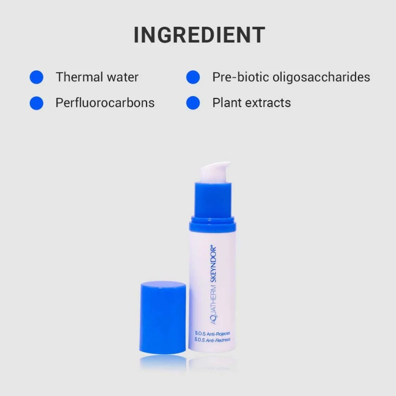 Skeyndor Aquather Sos Anti Redness 30ml - Serum phục hồi cấp tốc cho da mẩn đỏ và nhạy cảm