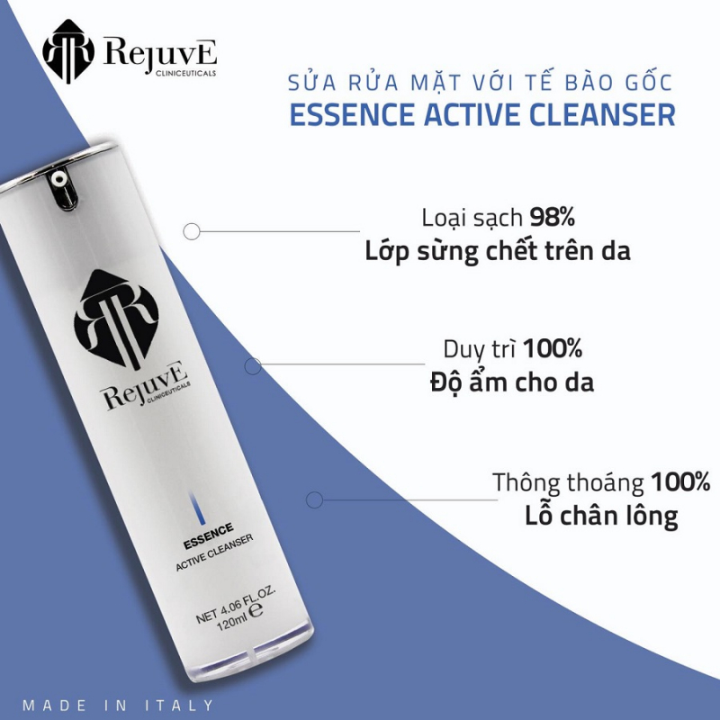 Rejuve Essence Active Cleanser – Sữa rửa mặt chiết xuất tế bào gốc cho da khô lão hóa