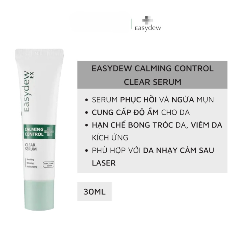 Easydew Calming Control Clear Serum 30ml _ Tinh chất trị mụn viêm, mụn ẩn, da mẫn đỏ và kích ứng da