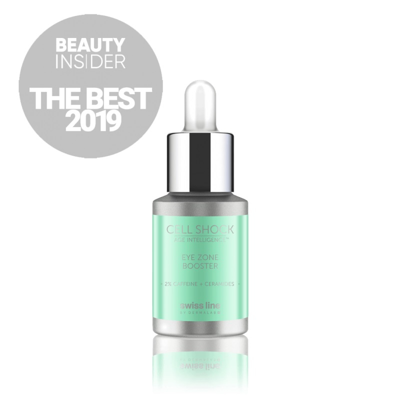 Booster đặc trị xóa nhăn giảm bọng mỡ và chống lão hóa chuyên sâu làn da vùng mắt Swissline cell shock age intelligence eye zone booster _ 2% caffeine + ceramindes