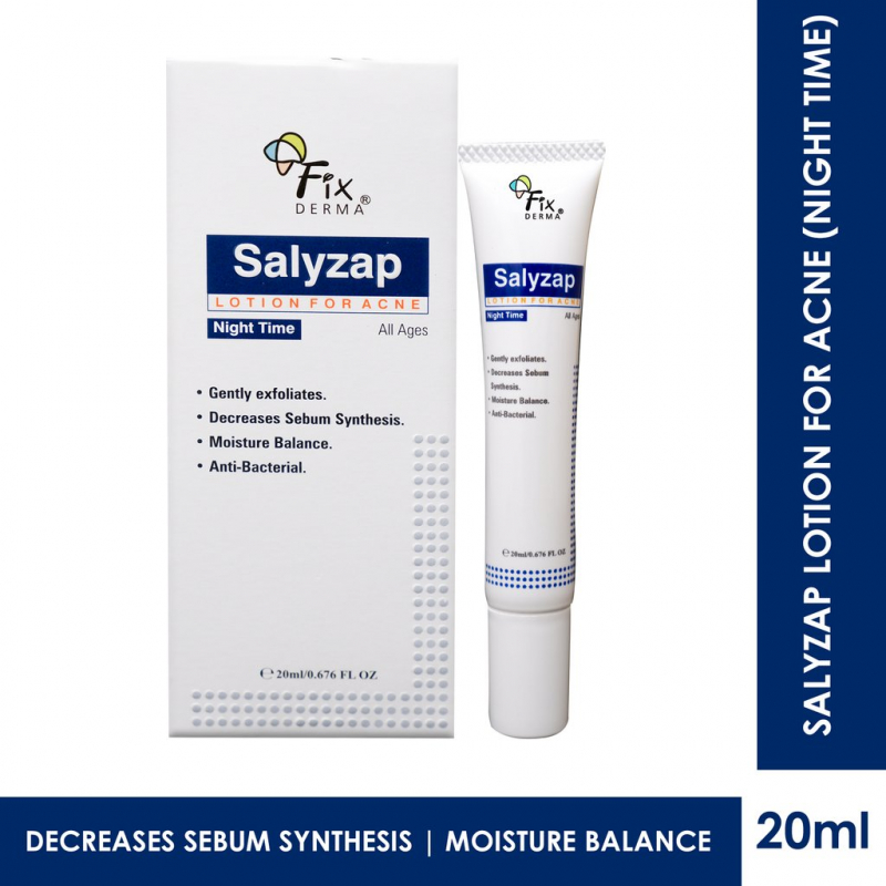 Lotion giảm và ngăn ngừa sự hình thành nhân mụn mới Fixderma Salyzap Lotion Night Time