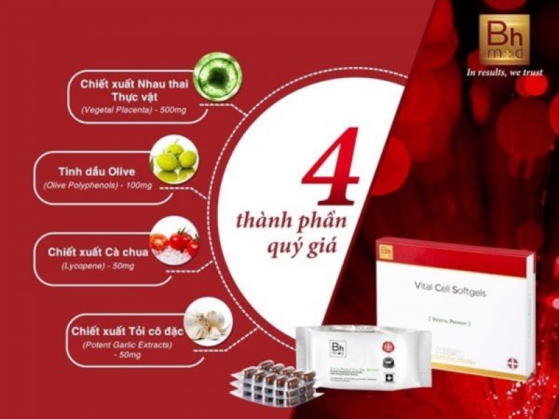 Bhm+d Vital Cell Softgels Vegetal Premium Extracts _ Viên uống tế bào gốc chiết xuất noãn thực vật giúp hồi sinh tuổi xuân và trẻ hóa tế bào toàn diện