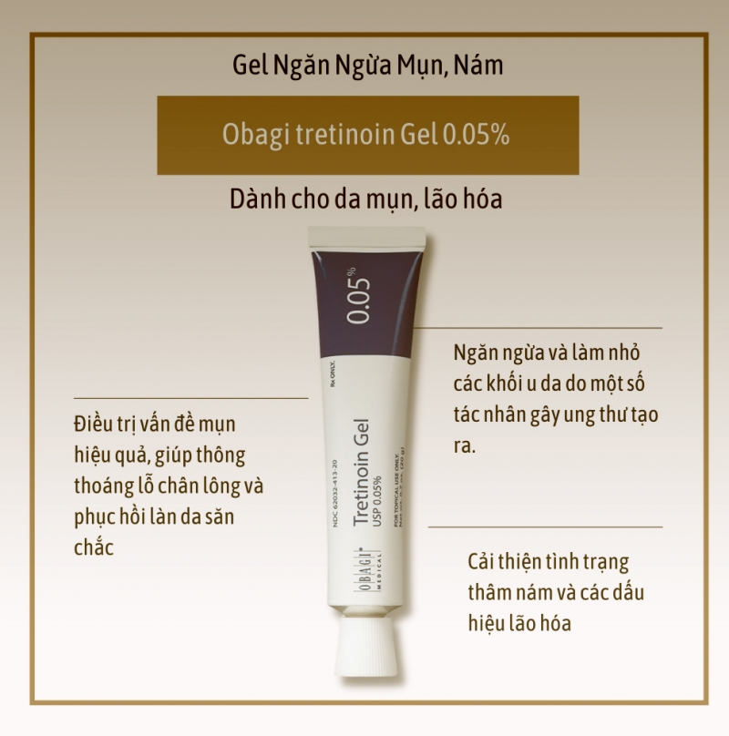 Treatment Obagi Tretinoin 0.05% Gel_ Gel trị mụn, nám và chống lão hóa da