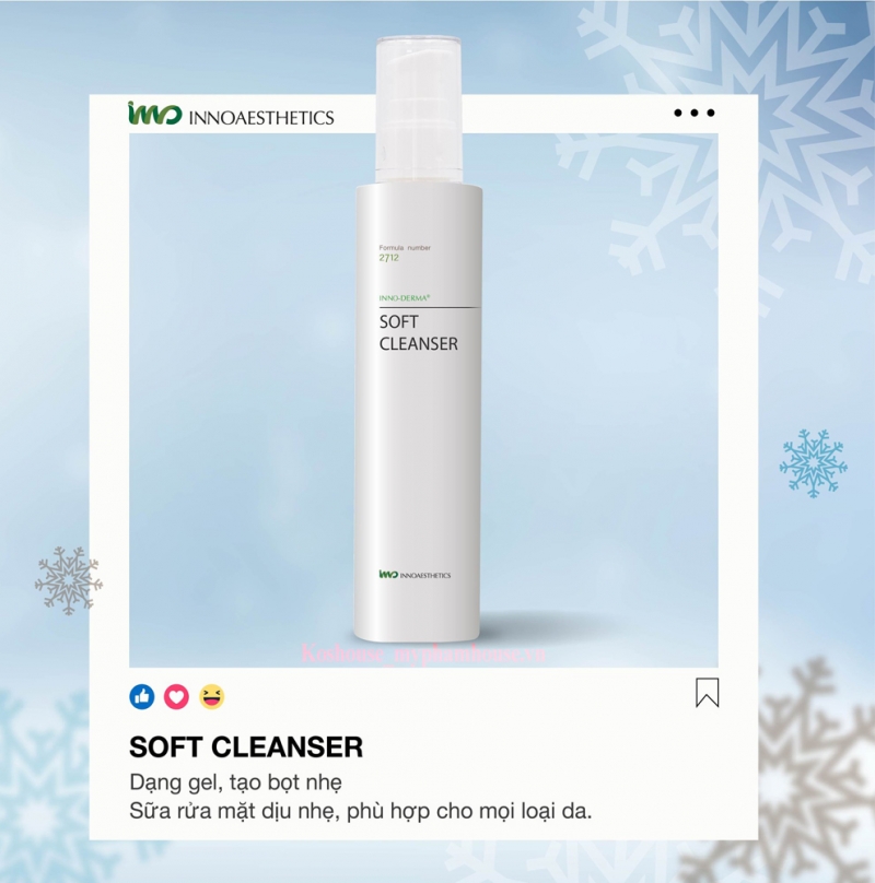 INNO DERMA Innoaesthetics Soft Cleanser _ Sữa rửa mặt làm mềm mượt dành cho da khô nhạy cảm