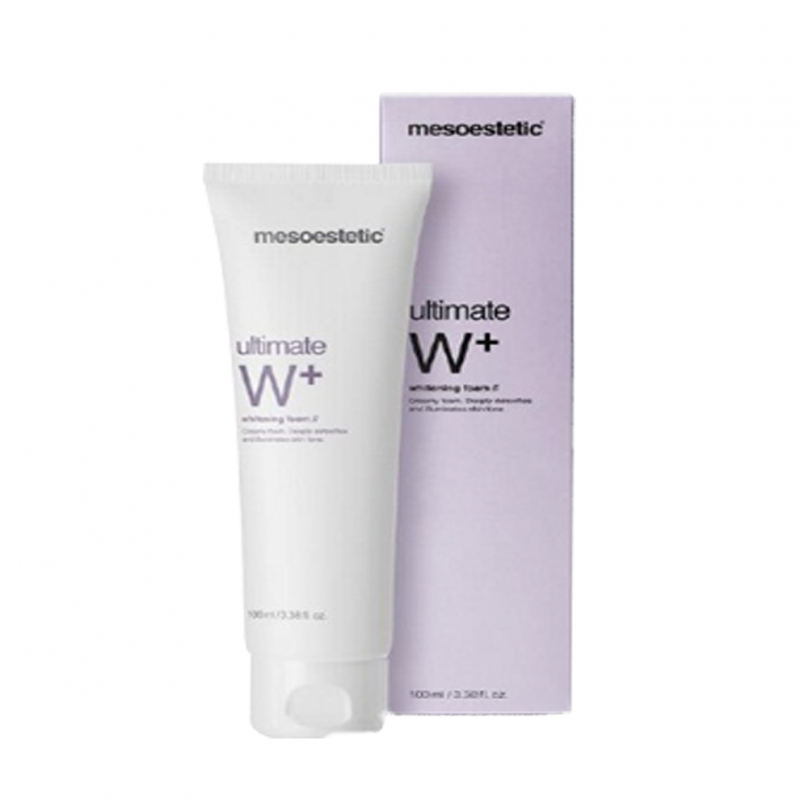 Sữa rửa mặt tác động làm trắng da tạo bọt Mesoestetic ultimate W+ whitening foam