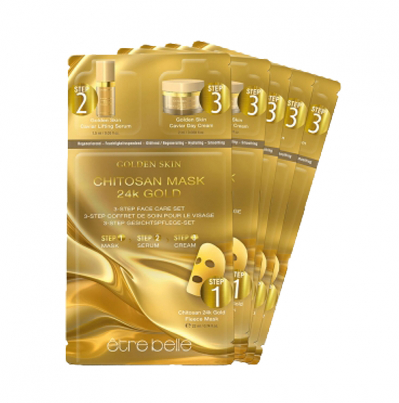 Mặt nạ vàng 24K chống lão hóa da hoàn hảo  Etre belle golden skin chitosan mask 24k gold