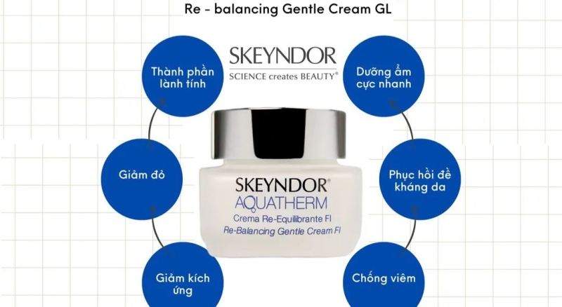 Skeyndor Aquatherm Re-Balancing Cream FI _ Kem cân bằng nội tiết tố và phục hồi cho da nhạy cảm thiên dầu