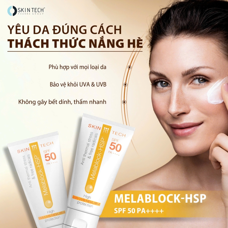 Kem chống nắng vật lý SkinTech® Melablock HSP SPF 50 PA ++++